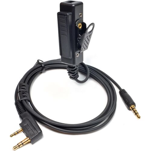 KALANKA-Walkie Talkie Adaptateur pour casque 2 broches Kenwood 3,5 mm Câble AUX audio, adaptateur radio avec PTT pour Baofeng Kenwood TYT Wouxun Quansheng Radio pour écouteurs électroniques