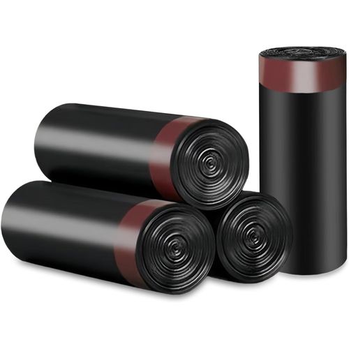 KURB-60 Sac Poubelle, 20L Sacs À Ordures Avec Cordon, Sac Poubelle Avec Poignées À Nouer, Sacs À Ordures Très Épais, Résistant, Antifuite, Pour Aliments, Ménages, Bureau, Noir -50 * 60 Cm