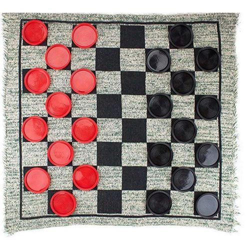 Jeu De Dames GéAntes 3 En 1, Plateau De Jeu Tic Tac Toe Pour Adultes Et Enfants Avec 24 PièCes De Dames, Jeux D'intéRieur Et D'extéRieur Pour La Famille Et Les FêTes