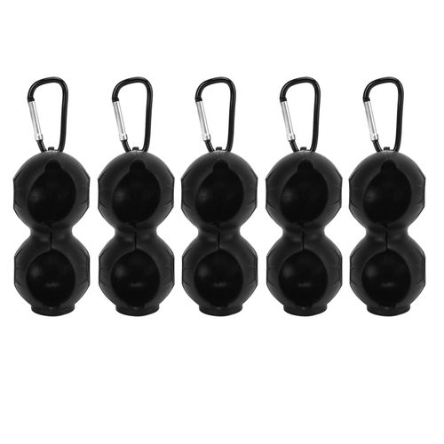 5 PièCes Balle De Golf Silicone Double Housse Portable Balle De Golf Support Protecteur Couverture Noir