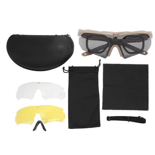 Lunettes De Tir Protection Uv Lunettes Militaires D'extéRieur Coupe-Vent Anti-PoussièRe Demi-Monture Lunettes De Moto Protection Des Yeux Pour Hommes Femmes Kaki