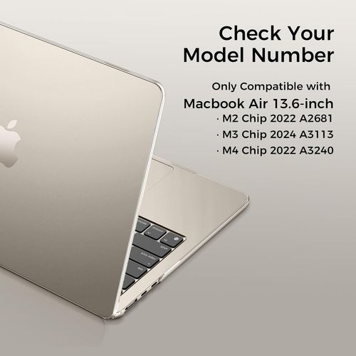 ChicSlick-Coque Compatible Avec Macbook Air 13 Pouces M2 M3 M4 A2681 A3113 A3240, 2022 2024 2025, Protection Étui Rigide En Plastique Pour Mac Air 13.6 Case - Lumière Stellaire Cristal Clair[X646]