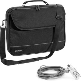 SJZG-Housse Pour Ordinateur Portable ""Fair"" Étui Pour Ordinateur Portable Jusqu`À 17,3 Pouces (43,9 Cm) Sacoche À Bandoulière, Avec Cadenas Inclus, Noir