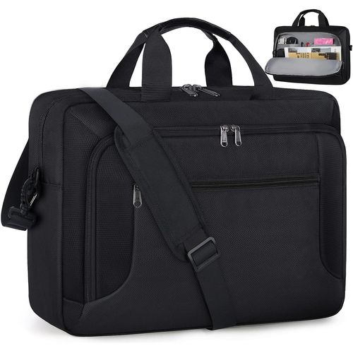 CAUC-Sacoche Ordinateur 17 Pouces Sac Ordinateur Imperméable Grand Sacoches pour Ordinateur Portable Sacoche pc Sac PC Portable Bandoulière Porte Document Homme et Femme Noir