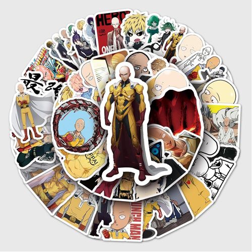 Lot De 50 Autocollants One Punch Man Pour Ordinateur Portable, Autocollants En Pvc Imperméables Pour Décoration De Bricolage, Autocollants De Style Graffiti Pour Voitures, Motos, Ordinateurs