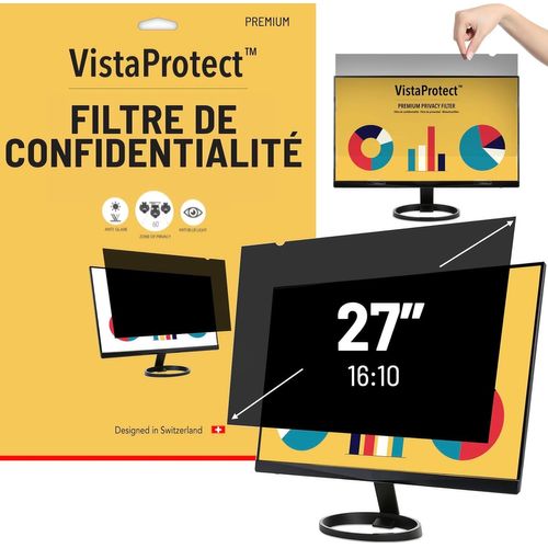 CMJAAGUR-- Filtre De Confidentialité & Filtre Anti-Lumière Bleu Premium. Film De Protection 2-En-1 Pour Écran Dordinateur & Moniteur (27" Pouces - 16 10)[M2437]