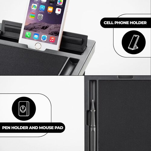 Table Pour Ordinateur Portable Réglable ¿ 52 X 28 X 6 Cm ¿ Support Ergonomique ¿ Noir