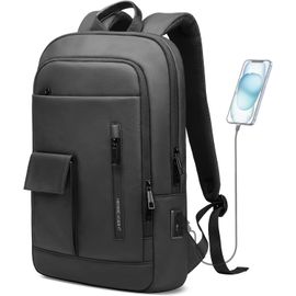 Sac À Dos Ordinateur Portable 15,6"" Et Tablette 12,9"" Avec Port De Charge Usb Pour Hommes, Léger, Fin Et Imperméable Adapté Au Travail, Business, Université, Loisirs, Voyage (Noir)[PCOM4283613]