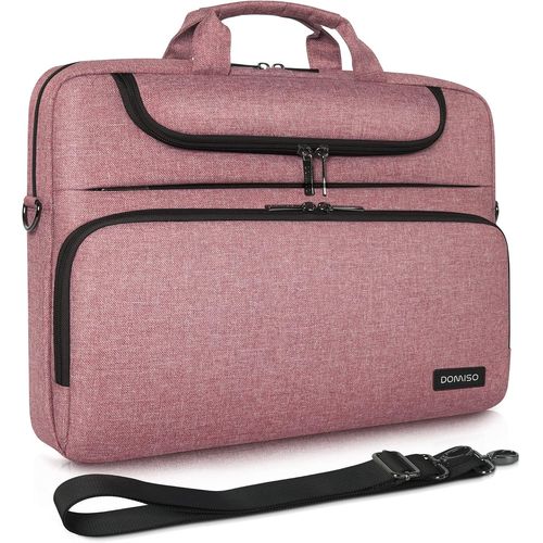 TIANYI-Sacoche Ordinateur 14 Pouces Imperméable Pochette PC Portable Sac à Bandoulière Femme pour 14"" Acer Aspire 1 Swift 3 / HP Stream 14 Pavilion 14 / Lenovo IdeaPad/Asus, Rose¿Noir