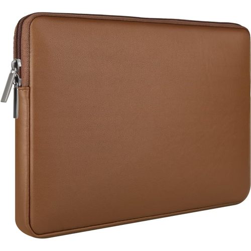 SJZG-Rainyear Housse Pour Ordinateur Portable 15 Pouces Housse De Protection En Cuir Pu Souple Rembourrée Compatible Avec Macbook Pro 15,4 Pouces, Surface 3/4 15 Pouces, Nouveau Xps 15 Touch (Brun)