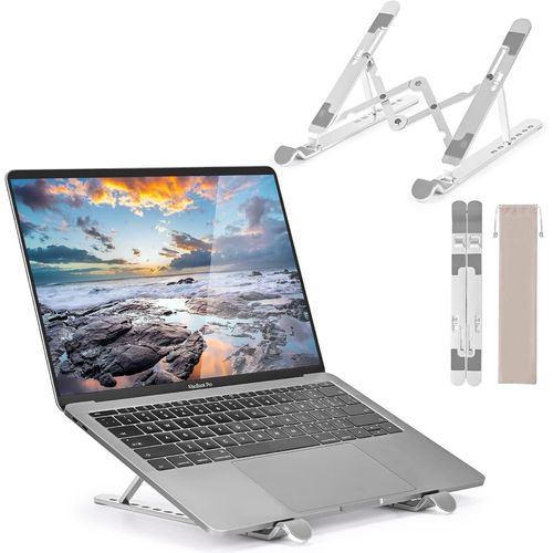 TIANYI-Support Ordinateur Portable,Tout MéTal Aluminium Support PC Portable,7 Niveaux De RéGlage De La Hauteur Support PC,AéRation Pliable Support Ordinateur Compatibles Macbook Air/Pro/ASUS/Lenovo