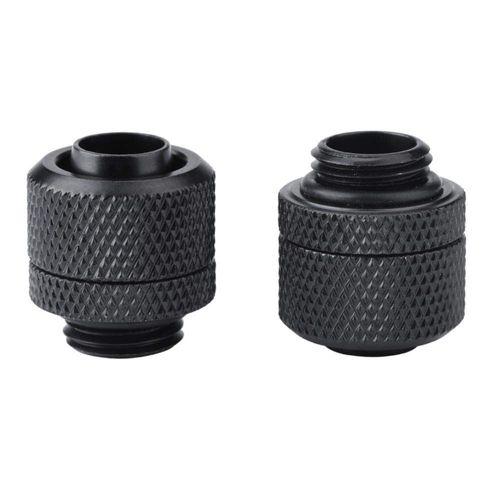 2Pcs Raccord À Deux Touches, G1/4 Filetage En Laiton Flexible Connecteur De Pièces D'Accessoires Pour Ordinateur Pc Système De Refroidissement Par Eau(Noir)
