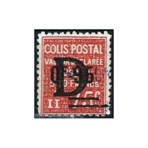 France 1938, Beau Timbre Pour Colis Postal Yvert 136, Valeur Déclarée 75c. Rouge Avec Double Surcharge, "0f95" Et "D", Oblitéré, Tbe.