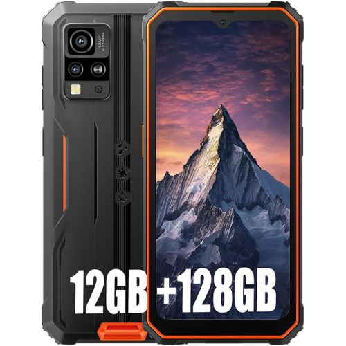 KALSG-Bv4800 Pro 12Go+128Go Telephone Portable Incassable 2024,Android 14 Téléphone Débloqué,5180Mah,13Mp+5Mp,6.56"" Hd+ Smartphone Incassable Etanche,Dual 4G Lte,Gps,Nfc,Otg,Fm,Orange