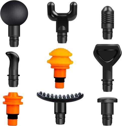 Têtes De Pistolet De Massage, Remplaçables - 9 Têtes De Massage Musculaires Différentes - Têtes De Massage À Percussion Pour Tissus Profonds