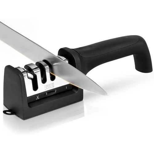Meimie-Aiguiseur Couteaux 4 Étapes-Compact Pour Un Affûtage Grossier & Fin I Aiguisage De Ciseaux & Couteaux I Affuteur De Couteaux Professionnel Eguiseur De Couteau Aiguiseurs Knife Sharpener