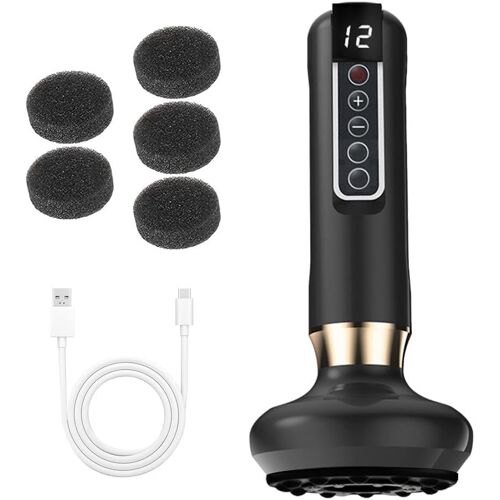 Ventouse Électrique Anti-Cellulite 12 Vitesses - Chauffage À La Lumière Rouge - Appareil De Massage Électrique Réglable Pour Le Ventre, Le Cou, Les Jambes, Les Hanches, Les Bras (Gris)