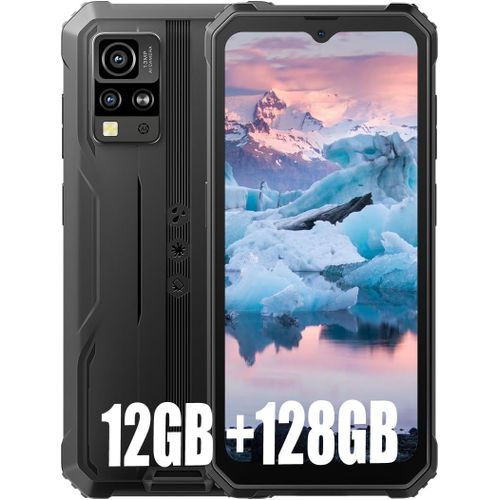 KGABERY-Bv4800 Pro 12Go+128Go Telephone Portable Incassable 2024, Android 14 Téléphone Débloqué, 5180Mah, 13Mp+5Mp, 6.56"" Hd+ Smartphone Incassable Etanche, Dual 4G Lte,Gps,Nfc,Otg,Fm, Noir