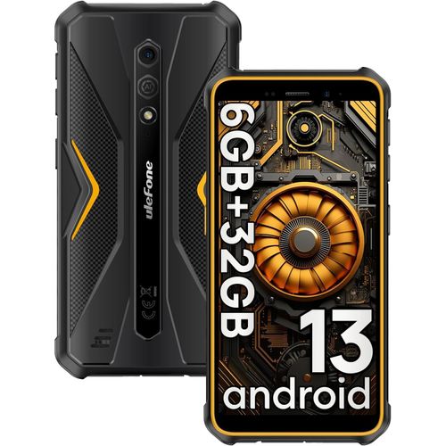 KALSG-Armor X12 Telephone Portable Incassable Android 13,6Go Arm+32Go Rom/Sd-256Go,Téléphone Étanche 5.45"" Hd+,13Mp+8Mp Caméra,Smartphone Antichoc 4860Mah,4G Dual Sim/Nfc/Gps/Otg Orange