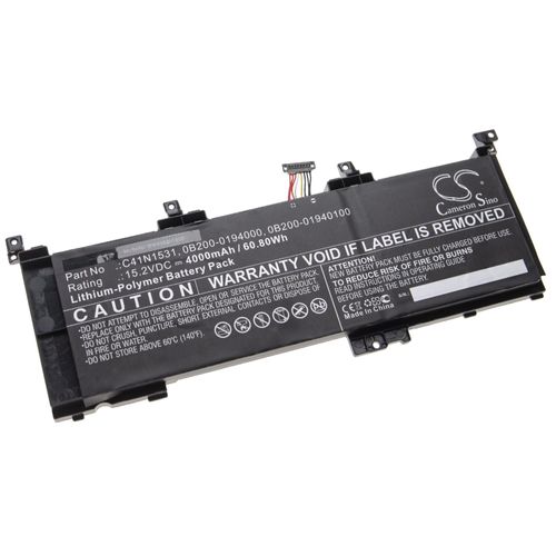 vhbw Batterie compatible avec Asus Rog G502VS-FY010T, G502VS-FY018T, G502VS-FY032T, G502VS-FY072T laptop (4000mAh, 15,2V, Li-polymère)