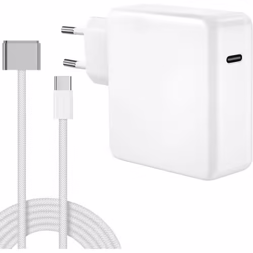 Chargeur Mac Book Air Pro 96W - M4 M3 M2 M1 (2025 2024 2023 2022 2021), avec câble tressé USB C vers T-Tip de 2 m, pour MacBook Air 15 13'', MacBook Pro 16 14'', A2166 A2363