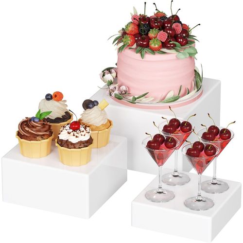LIFEWIT - LOT DE 3 PRESENTOIR APERITIF BUFFET - SUPPORT CUBIQUE - (20/18/15 CM)
