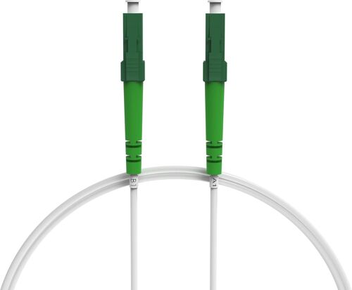Câble à fibre optique blanc LC/APC vers LC/APC de 2 m|Compatible Telekom,Vodafone,1&1,Fritzbox,etc.|Câble fibre optique LWL Simplex Singlemode OS2 FTTH