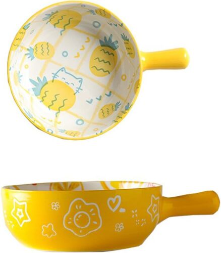 600ml Bol Salade Ceramique Mignon Dessin Anime Bol Petit Dejeuner Rendre La Vie Plus Interessante (Ananas,Chaton)