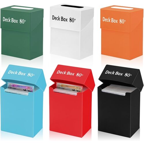 6 X Deck Box Couleur,Card Deck Case Pour Cartes À Collectionner,Boîtes De Rangement 80+ Standard Pour Cartes Compatible Avec Mtg Et Autres Jcc,73 X 48 X 97 Mm