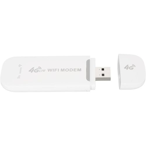 WQS-Dongle USB Haut Débit Mobile débloqué, Modem USB LTE 4G, Point D'accès WiFi Portable Réseau sans Fil Mobile de Voyage Mini Routeur Emplacement pour Carte SIM Standard Blanc
