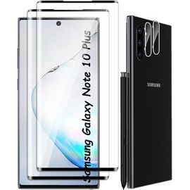 Pack 2+2 Verres Trempés Et Protections Caméra Pour Samsung Galaxy Note 10 Plus ¿ 9h Anti-Rayures, Ultra Clair 99% Hd, Pose Sans Bulles, Couverture 3d Complète