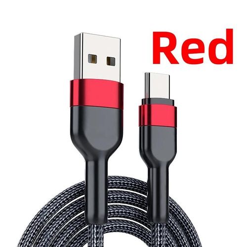 Vumpach Usb Type C Câble De Charge Rapide Cordon De Données Câble De Chargeur C Pour Iphone 15 Samsung S21 A51 Xiaomi Mi 10 Câble Redmi Huawei-1m-Rouge