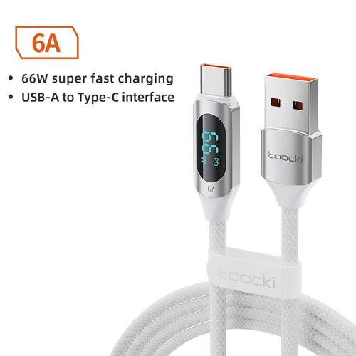 Eskal-Toocki-Câble De Charge Rapide De Type C Vers Type C, 100w Pd, Chargeur Usb C Vers Usb C, Câble D'affichage Pour Xiaomi, Poco F3, Realme, Macbook, Ipad,66w A-C White,1m