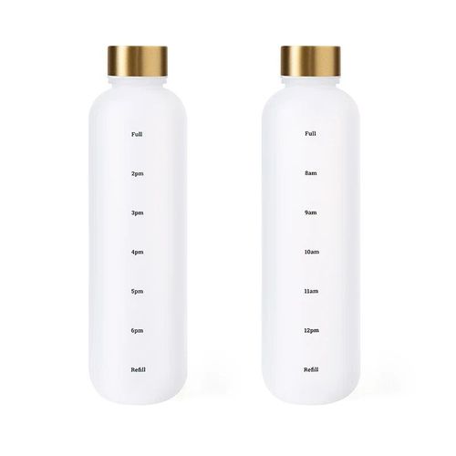 Bouteille En Plastique Conviviale Ré Sans Bpa Avec Marqueur De Temps,Étanche,Réutilisable,Motivation,Fitness,Sport,Extérieur,Voyage - Type White-1000ml #A