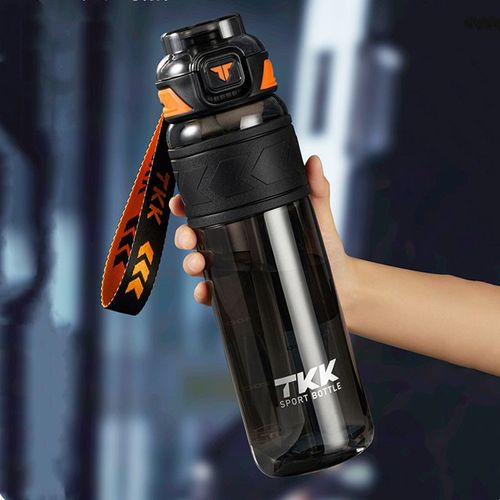Bouteille D'eau En Matériau Tritan De Haute Qualité,Avec Paille,Portable,Durable,Pour Salle De Sport,Fitness,Sport De Plein Air - Type Black-1000ml