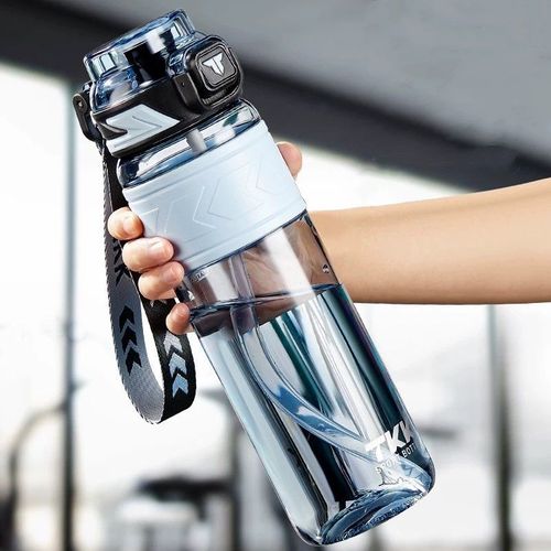 Bouteille D'eau En Matériau Tritan De Haute Qualité,Avec Paille,Portable,Durable,Pour Salle De Sport,Fitness,Sport De Plein Air - Type Bleu-1000ml