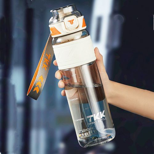 Bouteille D'eau En Matériau Tritan De Haute Qualité,Avec Paille,Portable,Durable,Pour Salle De Sport,Fitness,Sport De Plein Air - Type White-600ml
