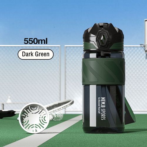 Bouteille D'eau En Matériau Tritan Avec Filtre Et Paille,Portable Et Durable,Bouteille De Sport En Plein Air,Salle De Sport Et Fitness,Haute Qualité - Type 550ml Dark Green