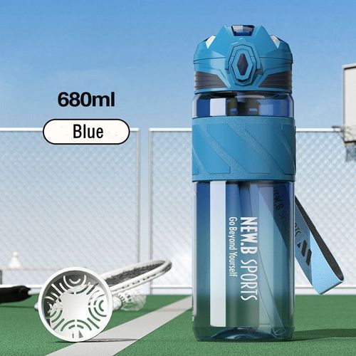 Bouteille D'eau En Matériau Tritan Avec Filtre Et Paille,Portable Et Durable,Bouteille De Sport En Plein Air,Salle De Sport Et Fitness,Haute Qualité - Type 680ml Blue