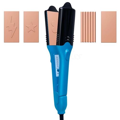 Lisseur De Cheveux En Céramique À Motif De Festival Personalisé Et Fer À Friser 3d Électrique Pour Une Utilisation À La Maison Ou En Hôtel - Type Bleu