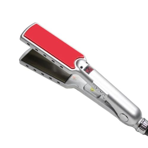 Fer À Lisser Professionnel En Titane 480f,Haute Température,Plaques Larges,Traitement Ptc,Fer Plat Et Brosse - Type Argent