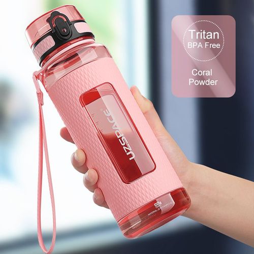 Uzspace Sport Bouteilles D'eau Sans Bpa Portable Salle De Sport Anti-Chute Étanche Grande Capacité Fitness Bouilloire Tritan Bouteille De Boisson En Plastique - Type Coral Powder Pink-501-600ml