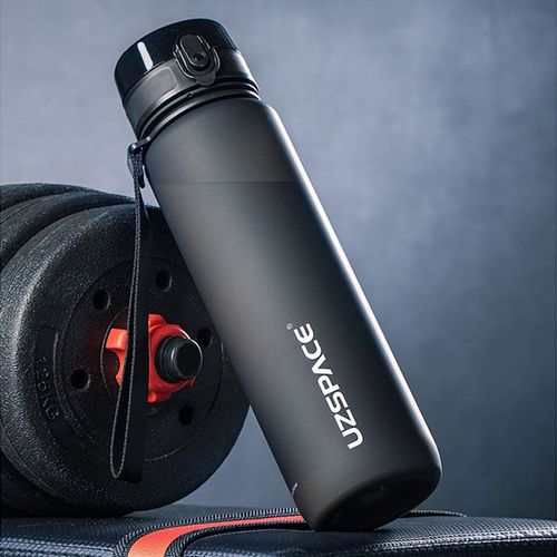 Bouteille D'eau De Sport En Plastique Gourde Tritan Sans Bpa,Imperméable Et Portable Avec Marqueur De Temps,Protein Shaker,Pour Voyage En Plein Air École Gym Fitness - Type Black-0,65l