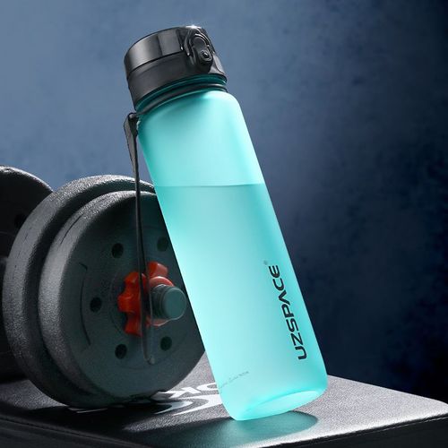 Bouteille D'eau De Sport En Plastique Gourde Tritan Sans Bpa,Imperméable Et Portable Avec Marqueur De Temps,Protein Shaker,Pour Voyage En Plein Air École Gym Fitness - Type Spindrift Blue-0,35l