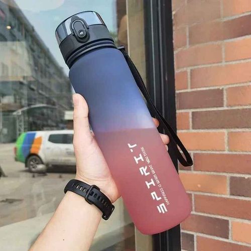 Bouteille D'eau De Dehors En Plastique Coloré Pour Voyage En Plein Air,Portable,Carafe De Fitness - Type Blue Red-650ml
