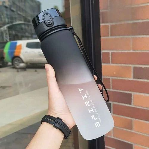 Bouteille D'eau De Dehors En Plastique Coloré Pour Voyage En Plein Air,Portable,Carafe De Fitness - Type Black White-1000ml