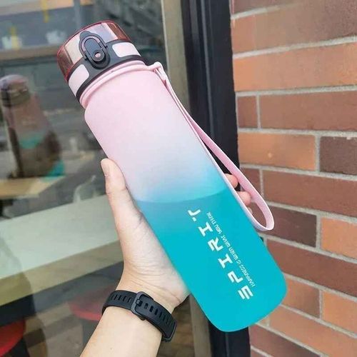 Bouteille D'eau De Sport De Grande Capacité,Carafes De Fitness,Tasse En Plastique Colorée,Voyage En Plein Air,Carafe De Gym Portable,1 Litre - Type Pink Green-500ml