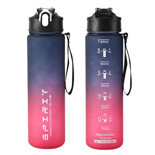 Bouteille D'eau De Sport De Grande Capacité De 800ml,1 Pièce,Anti-Fuite,Tasse En Plastique Colorée,Pour Boire En Plein Air,Voyage,Salle De Sport Portable,Pichets De Fitness - Type Purple Red-800ml #A