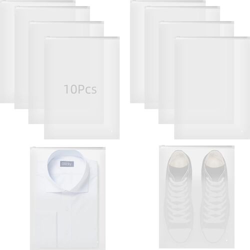 SJZG-Lot De 10 Sacs À Vêtements, Fermeture Éclair, Sacs De Voyage, Imperméables Pour Vêtements, Chaussures, Cosmétiques (10 Pièces, 40 X 30 Cm)