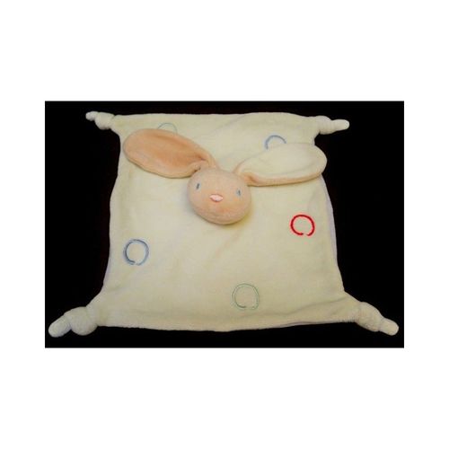 Doudou Plat Lapin Absorba Bleu Rond Rouge Bleu Vert
